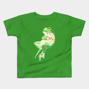 The green frog crossed arms Kids T-Shirt